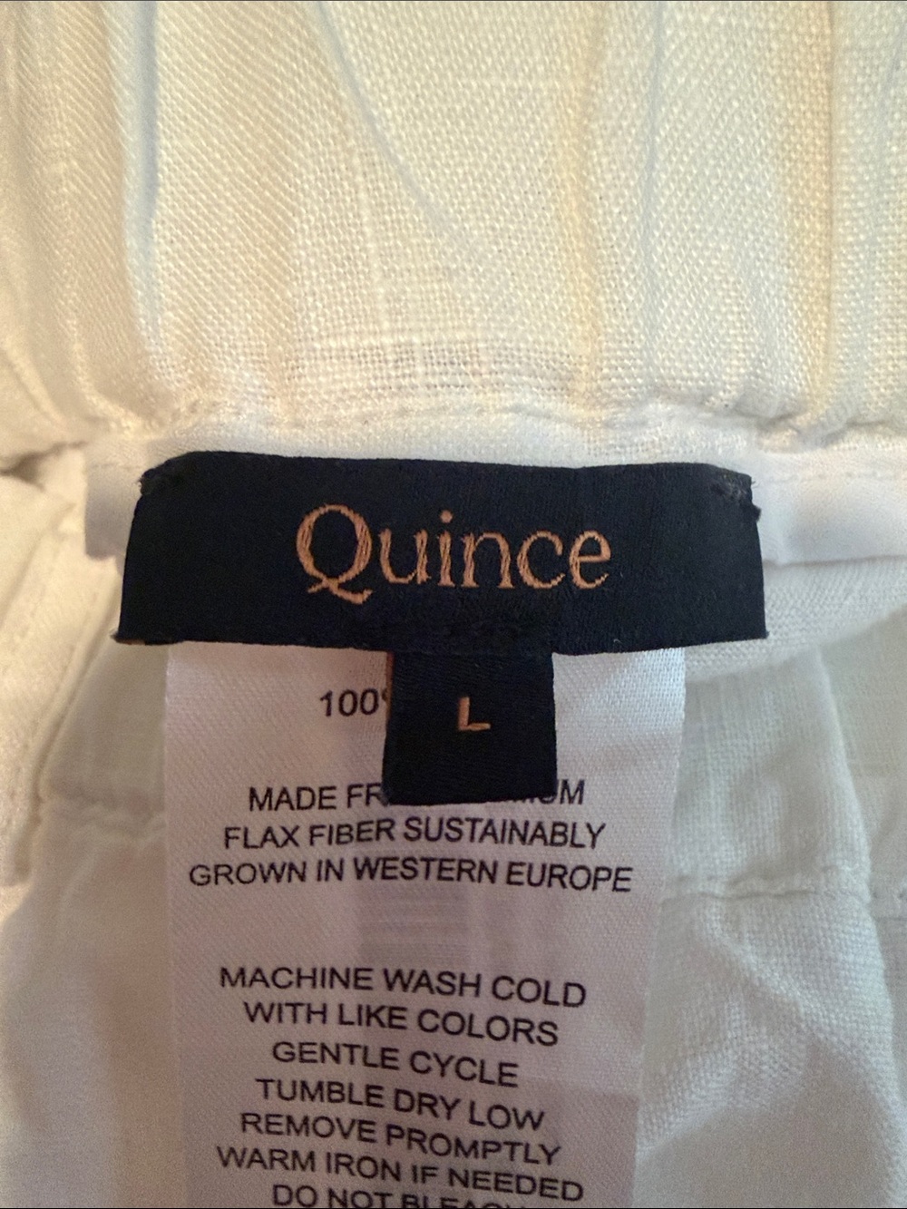 Women’s  Relaxed Linen Drawstring Pants - White - Picture 3 of 4
